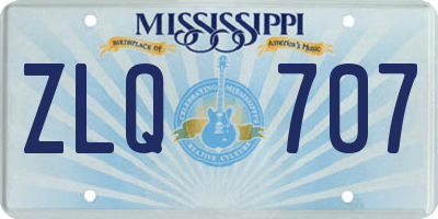 MS license plate ZLQ707