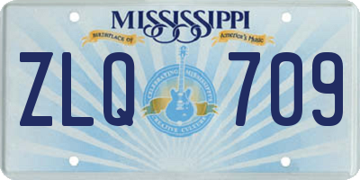 MS license plate ZLQ709