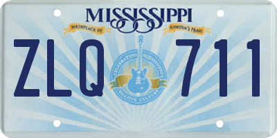 MS license plate ZLQ711