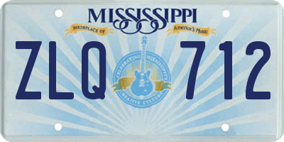 MS license plate ZLQ712