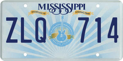 MS license plate ZLQ714