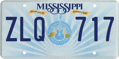 MS license plate ZLQ717