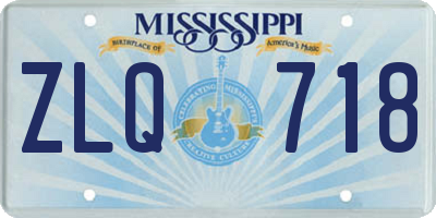 MS license plate ZLQ718