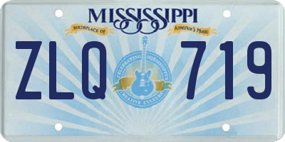 MS license plate ZLQ719
