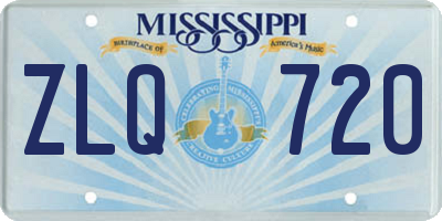 MS license plate ZLQ720