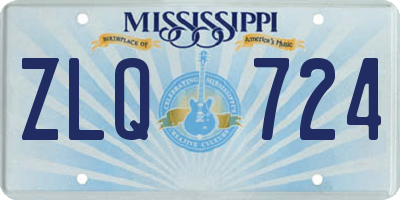 MS license plate ZLQ724