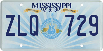 MS license plate ZLQ729