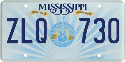MS license plate ZLQ730