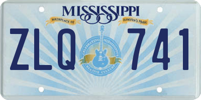 MS license plate ZLQ741