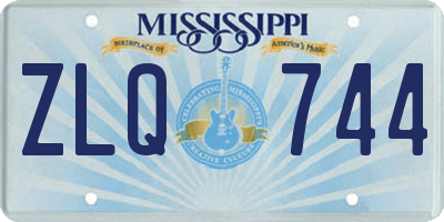 MS license plate ZLQ744