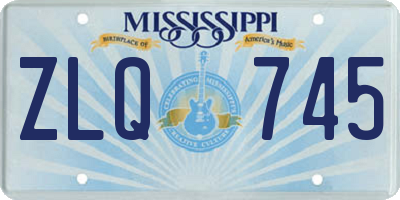 MS license plate ZLQ745