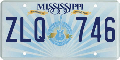 MS license plate ZLQ746