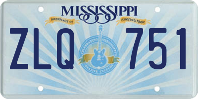 MS license plate ZLQ751