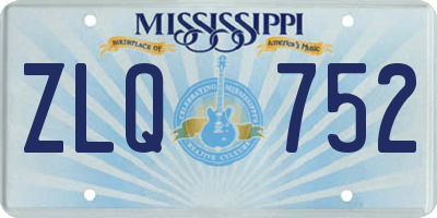 MS license plate ZLQ752