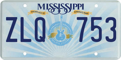 MS license plate ZLQ753
