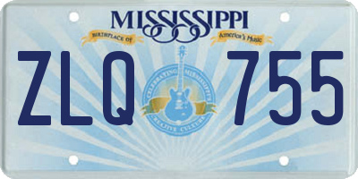MS license plate ZLQ755