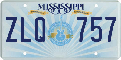 MS license plate ZLQ757