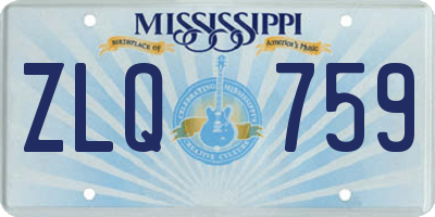 MS license plate ZLQ759