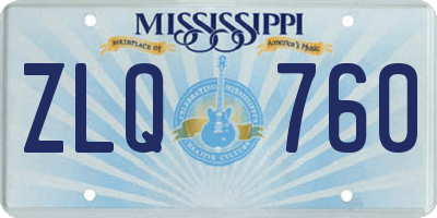 MS license plate ZLQ760