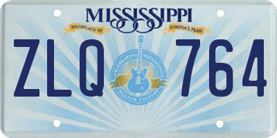 MS license plate ZLQ764
