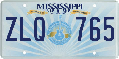 MS license plate ZLQ765