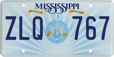 MS license plate ZLQ767