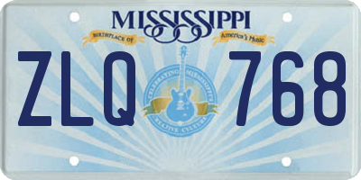 MS license plate ZLQ768