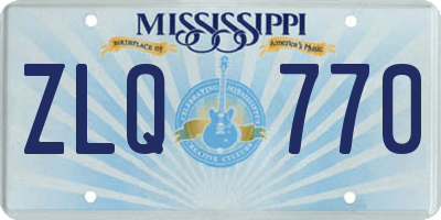 MS license plate ZLQ770