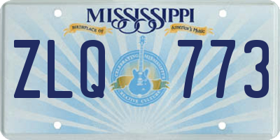 MS license plate ZLQ773