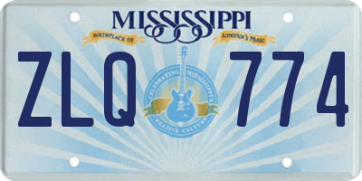 MS license plate ZLQ774