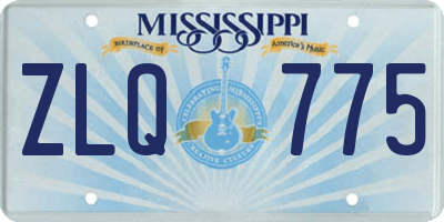 MS license plate ZLQ775