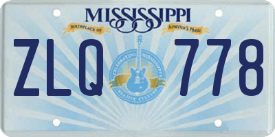 MS license plate ZLQ778