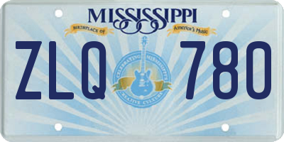 MS license plate ZLQ780