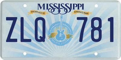 MS license plate ZLQ781