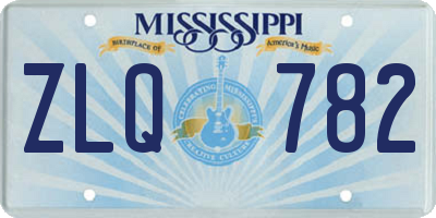 MS license plate ZLQ782