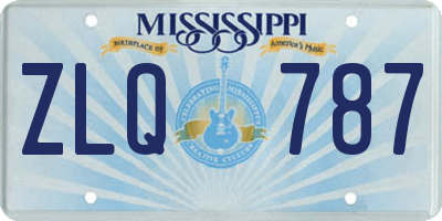 MS license plate ZLQ787