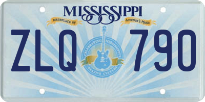 MS license plate ZLQ790