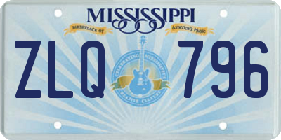 MS license plate ZLQ796