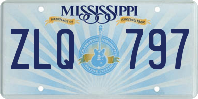 MS license plate ZLQ797