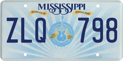 MS license plate ZLQ798