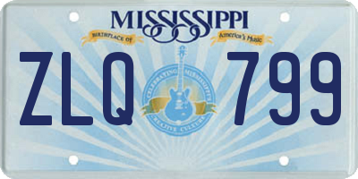 MS license plate ZLQ799