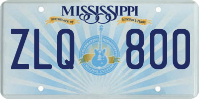 MS license plate ZLQ800