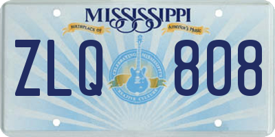 MS license plate ZLQ808