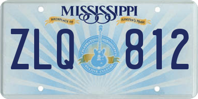 MS license plate ZLQ812