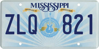 MS license plate ZLQ821