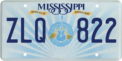MS license plate ZLQ822
