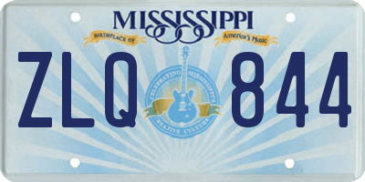 MS license plate ZLQ844