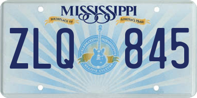MS license plate ZLQ845