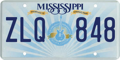 MS license plate ZLQ848
