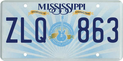 MS license plate ZLQ863